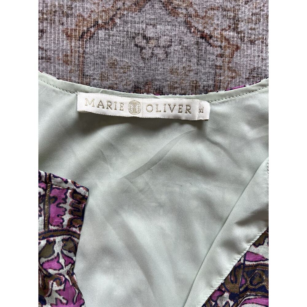 Marie Oliver Preston Mini Dress In Emerald Tile Long Sleeve Waist Belt Size XL - Picture 4 of 9